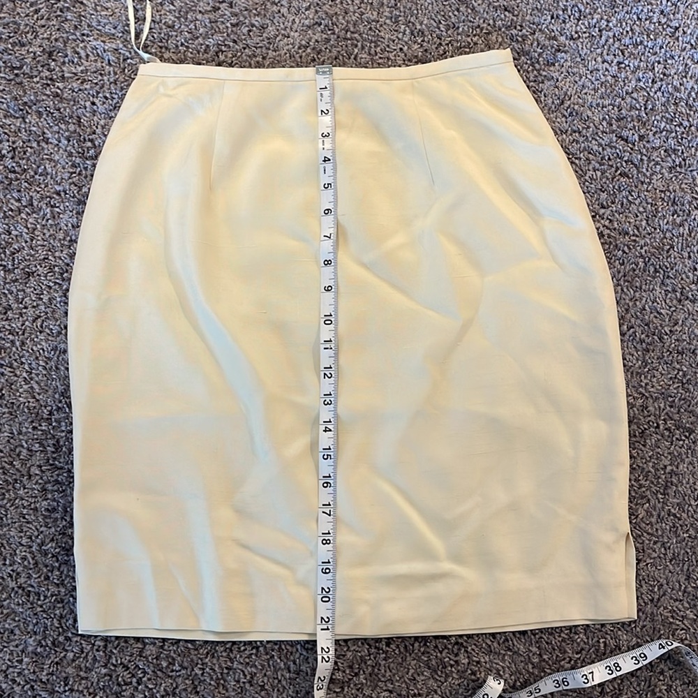 Vintage Silk Skirt Blazer Suit Set Valerie Stevens Pale Yellow - Picture 12 of 15